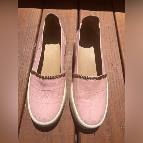 Giuseppe Zanotti Pink Leather Slip-on Sneakers  size 40 US 9 with chain & zipper - Picture 5 of 9